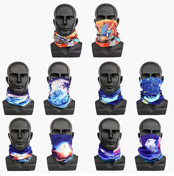 40% OFF COUPON: 40PSF46Z-Bandana Face Mask Pack,Face Scarf for Men,Bandana Masks for Dust Wind Sun Protection
